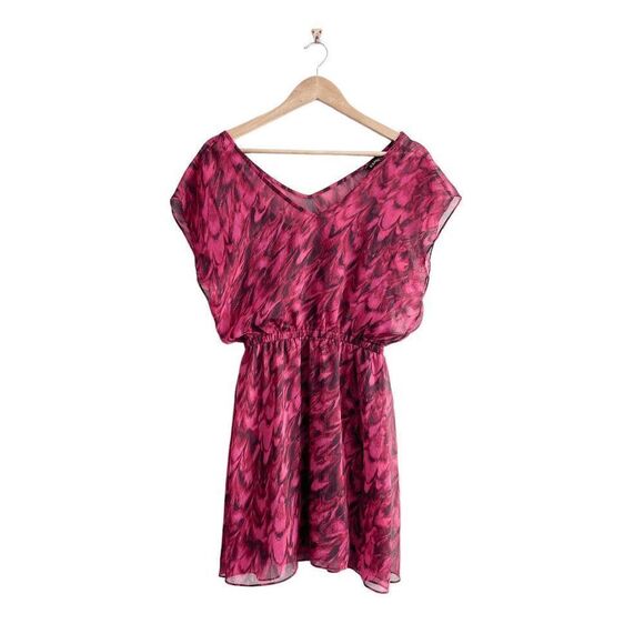 Express Dolman Sleeve Elastic Waist Dress Swirl Pink Tie Dye Watercolor Small - Picture 1 of 7